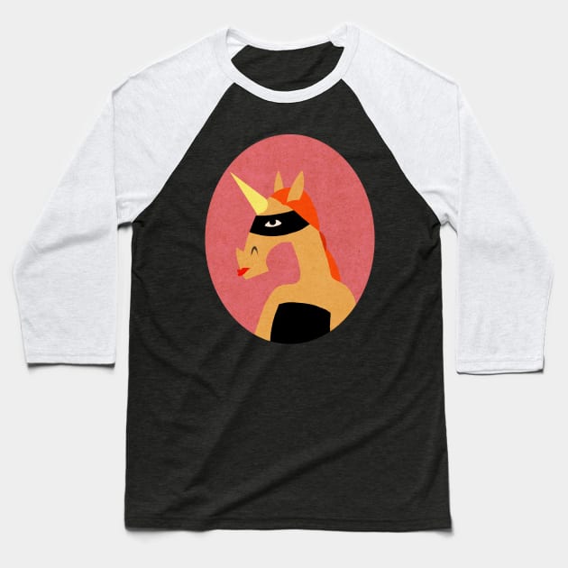 Masked Unicorn V03 Baseball T-Shirt by Thatssounicorny